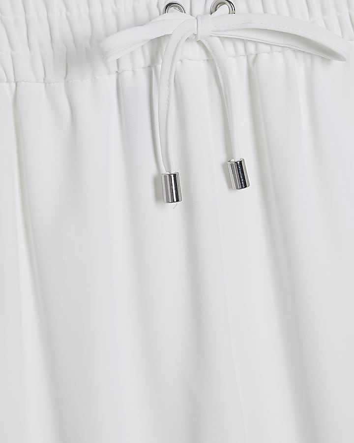 Cream Wide Leg Tailored Joggers