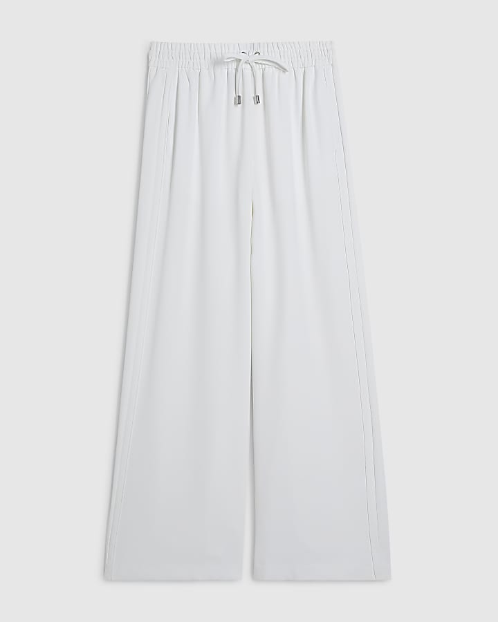 Cream Wide Leg Tailored Joggers