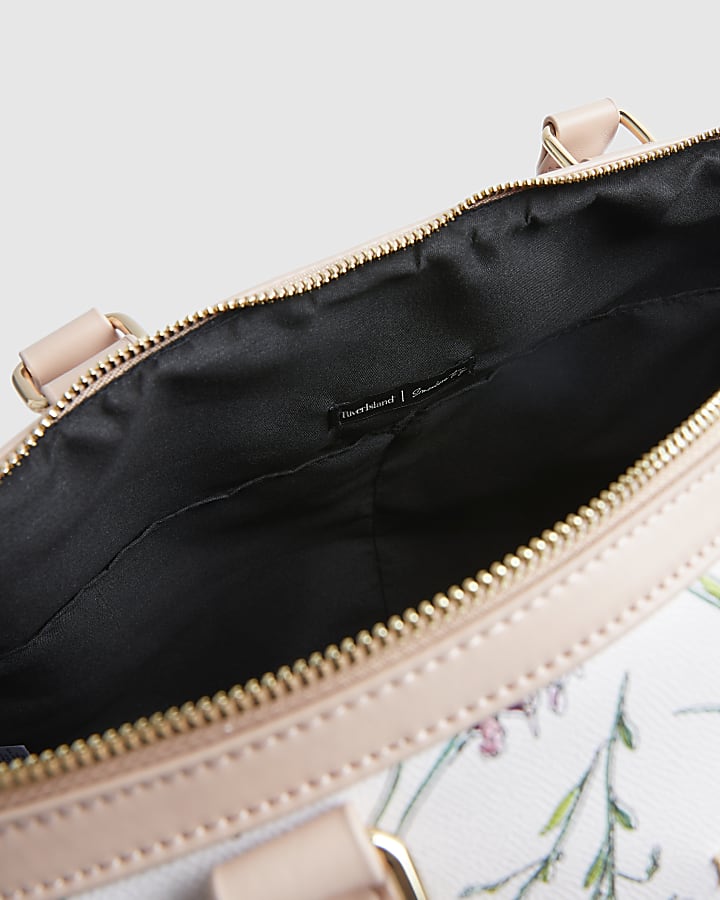 Cream Ditsy Floral Barrel Bag