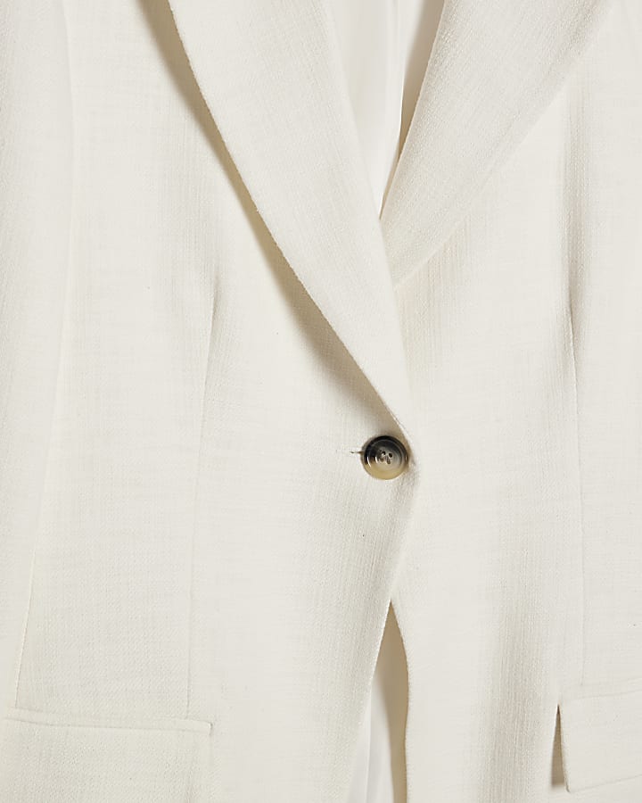 White Cotton Cinched Blazer