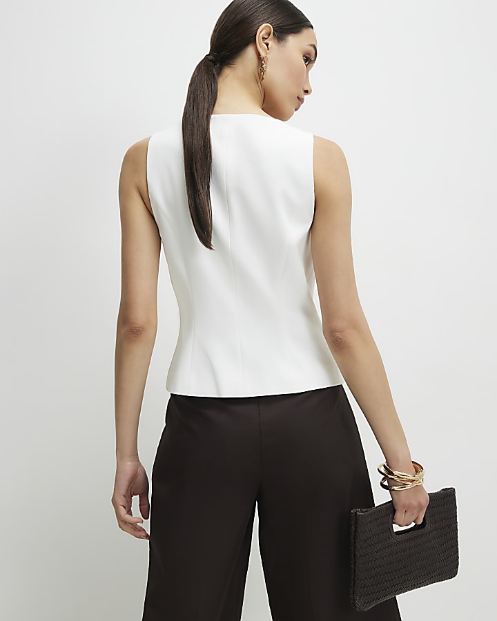 White Fitted Waistcoat