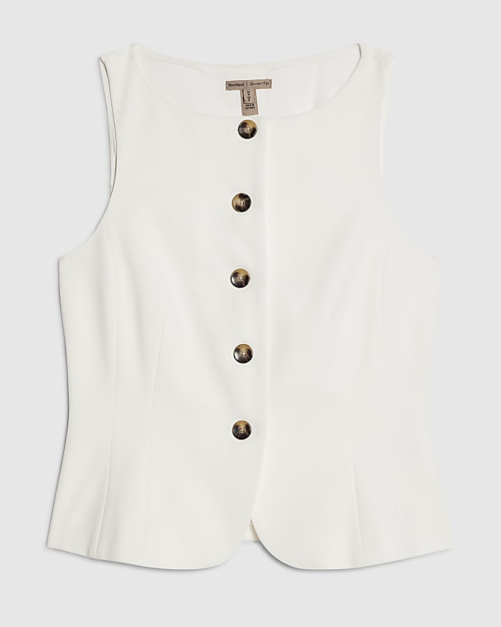 White Fitted Waistcoat