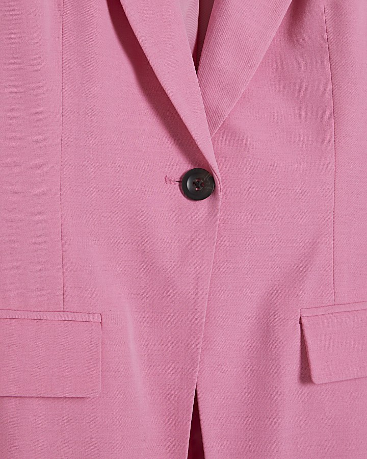 Pink Long Sleeve Cinch Back Blazer
