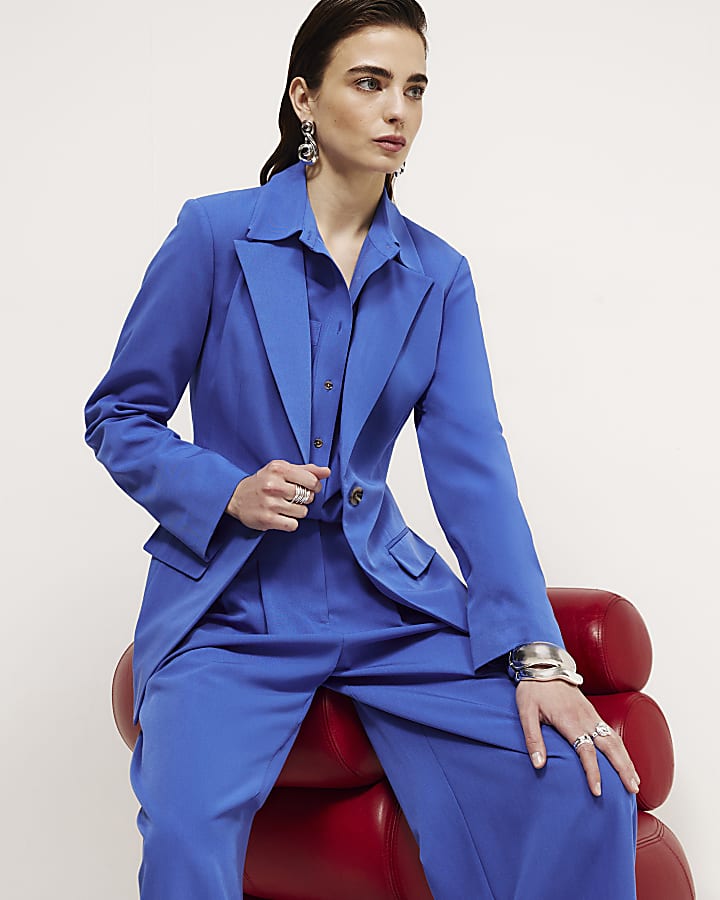 Blue Cinch Back Blazer