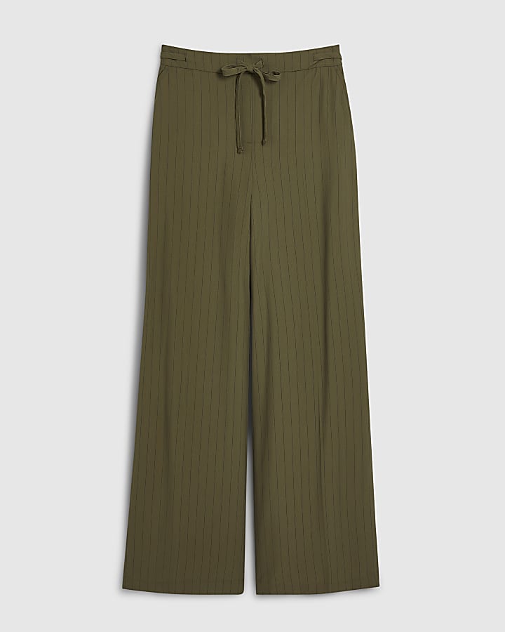 Green Stripe Soft Tailored Trousers
