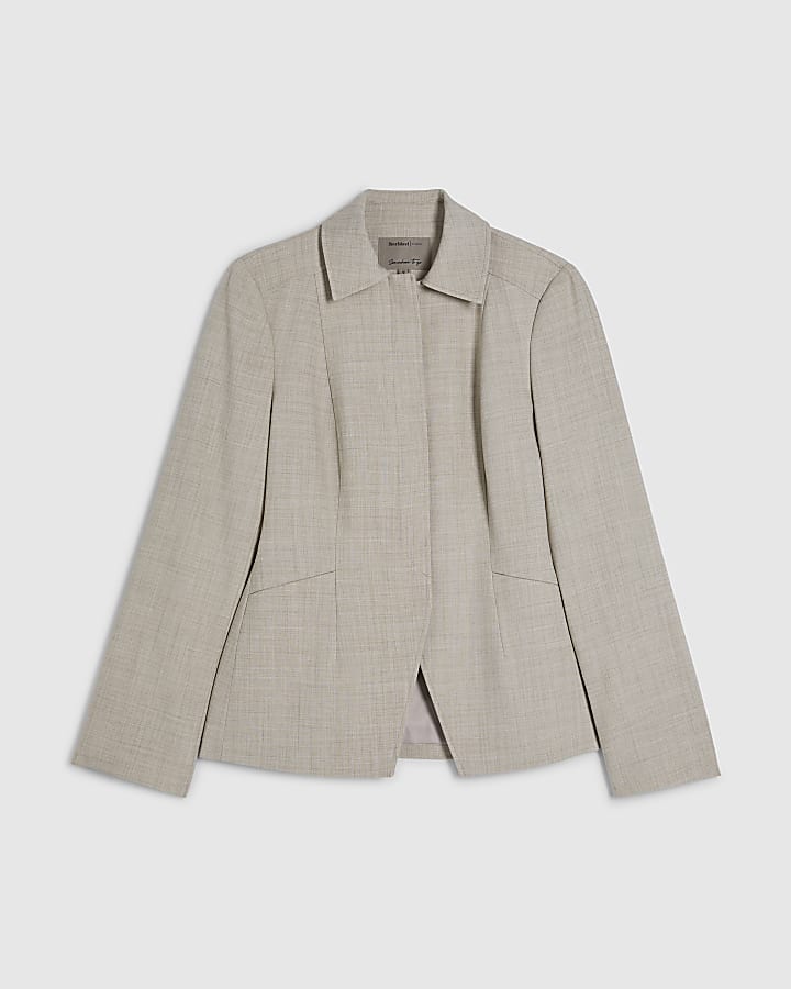 Beige Tailored Shacket