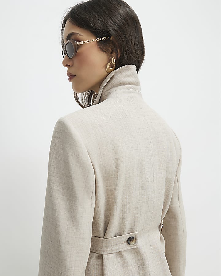 Beige Tailored Shacket