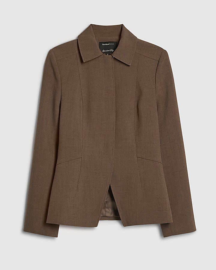 Brown Tailored Shacket