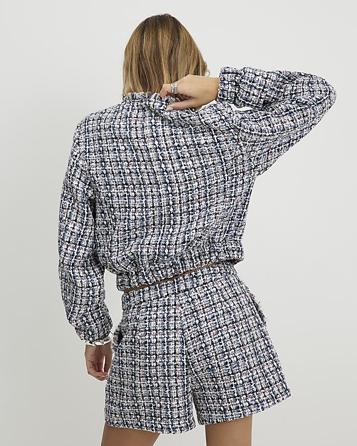 Blue Boucle Bomber Jacket