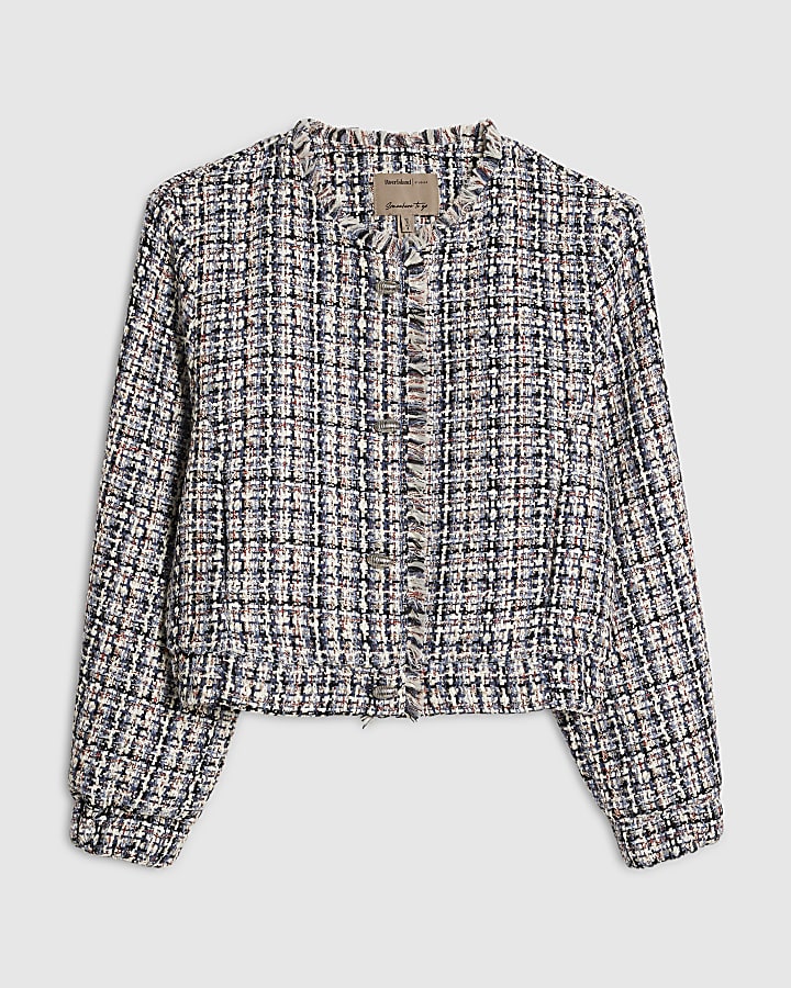 Blue Boucle Bomber Jacket