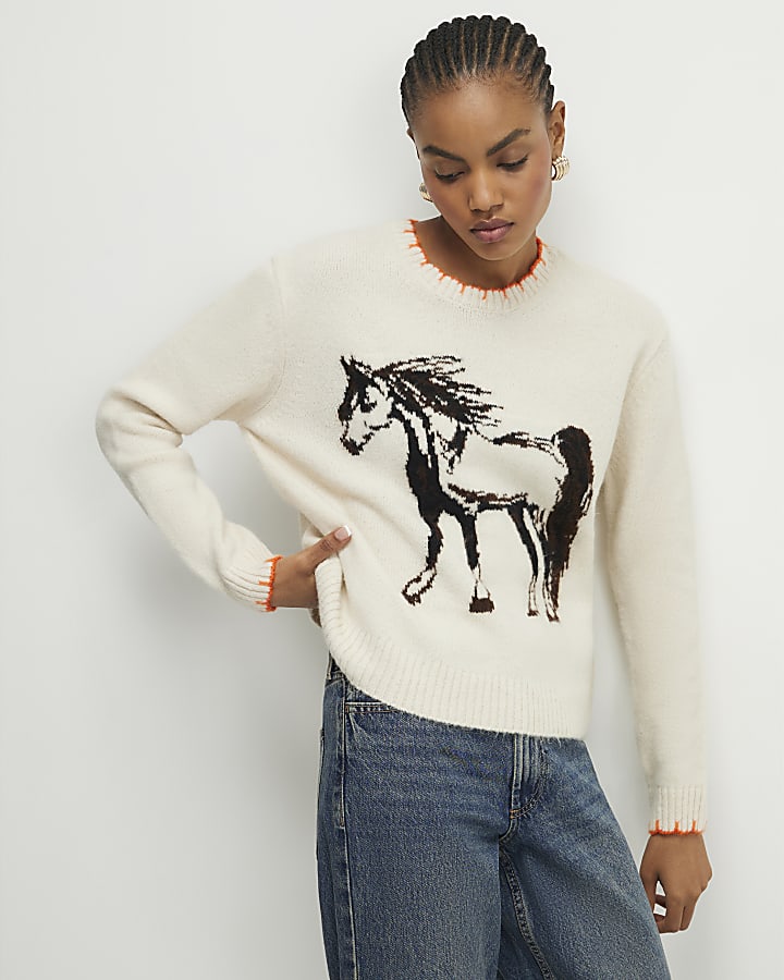 Cream Horse Western Jumper