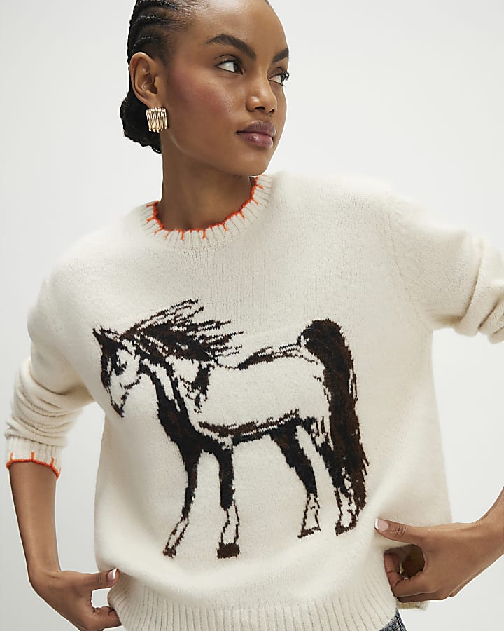 Cream Horse Western Jumper
