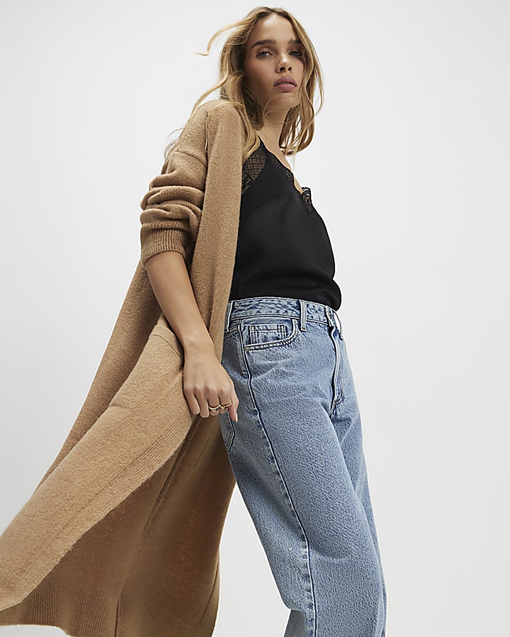 Brown Long Sleeve Cosy Maxi Cardigan