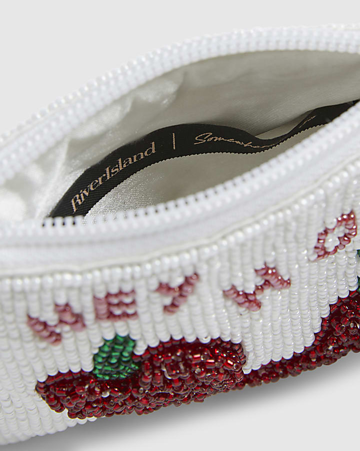 White Beaded Chilli Pouch