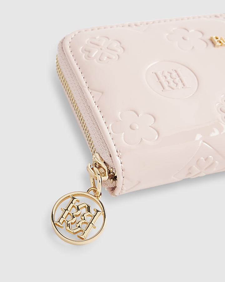 Pink Embossed Monogram Patent Purse