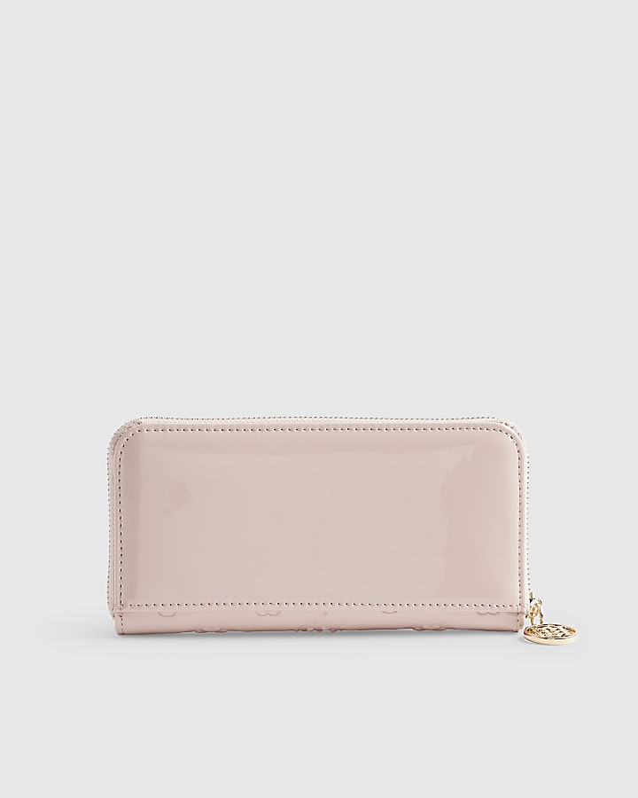 Pink Embossed Monogram Patent Purse