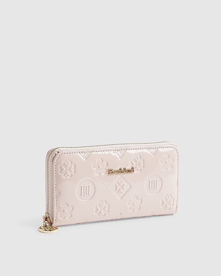 Pink Embossed Monogram Patent Purse
