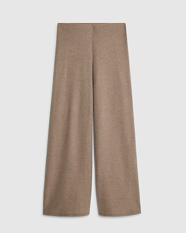 Brown Cosy Wide Leg Trousers