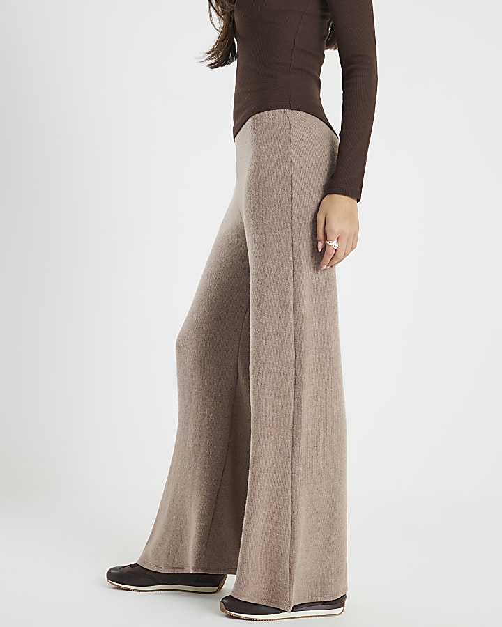 Brown Cosy Wide Leg Trousers