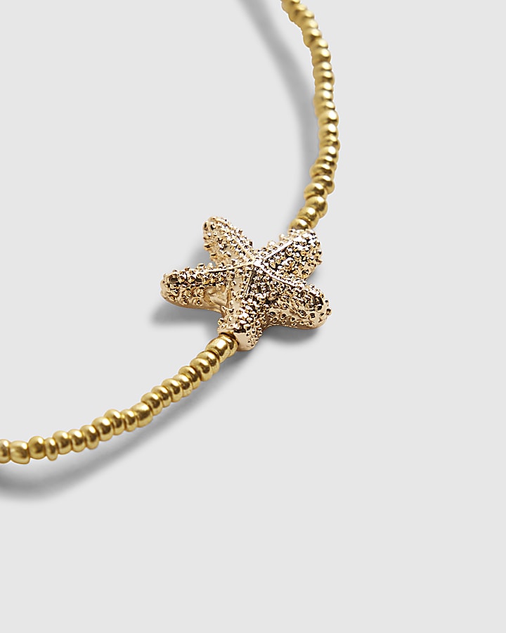 Gold Starfish Stretch Anklet