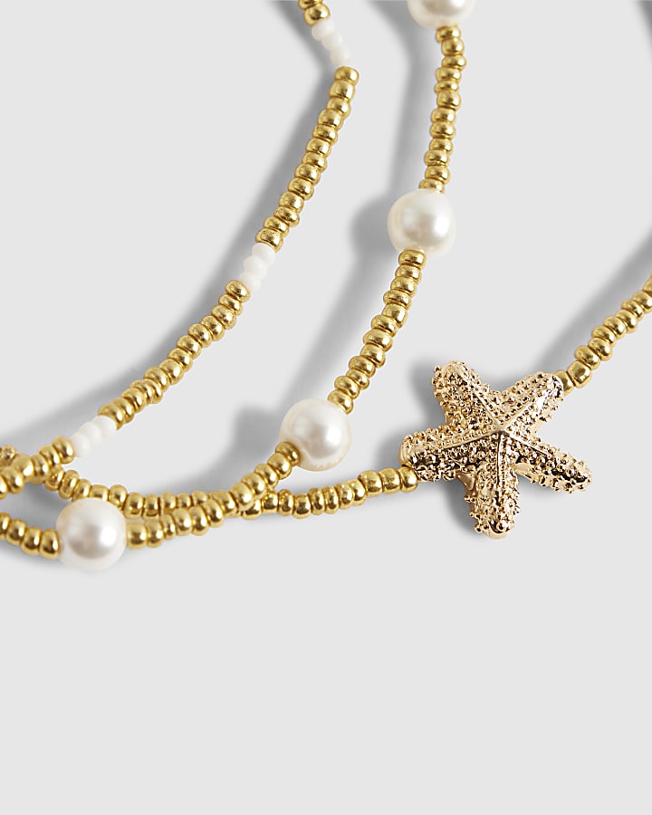 Gold Starfish Stretch Anklet