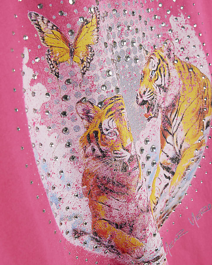 Pink Year Zero Tiger Boyfriend Fit T-Shirt