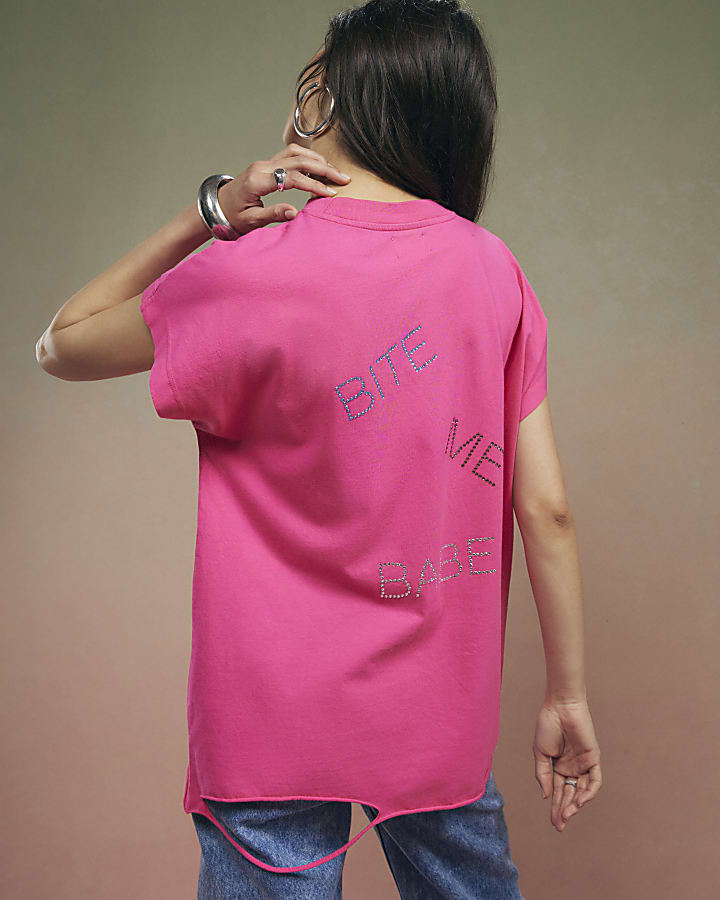 Pink Year Zero Tiger Boyfriend Fit T-Shirt