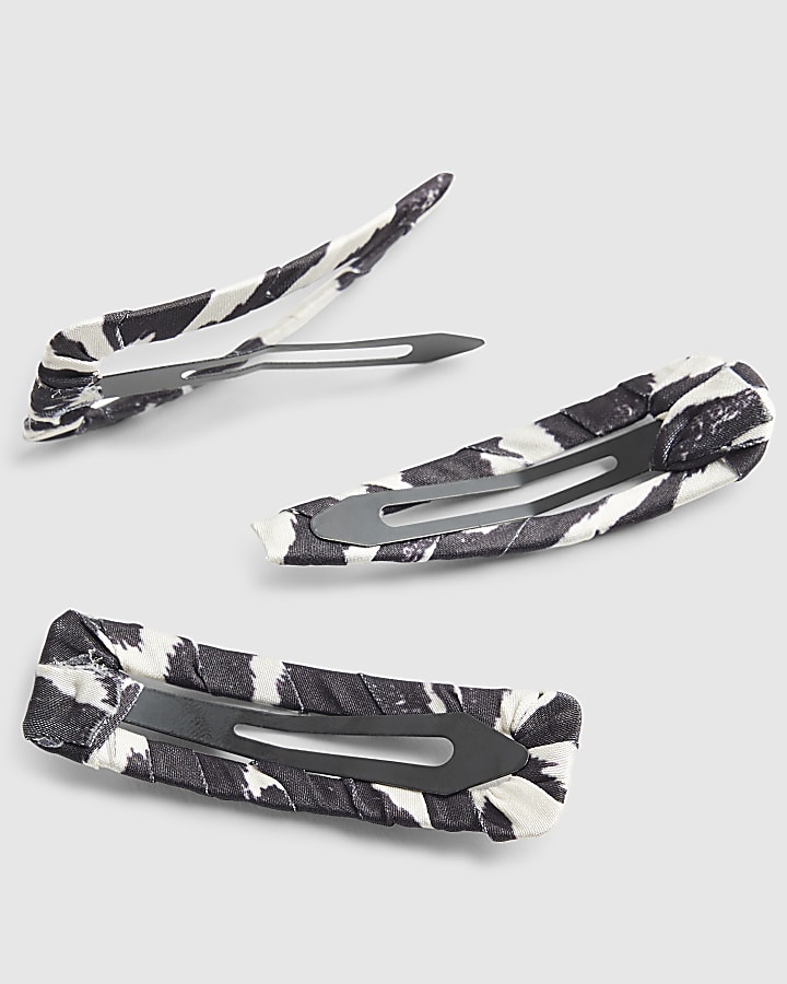 Brown Zebra Print Hair Clips