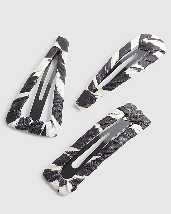 Brown Zebra Print Hair Clips