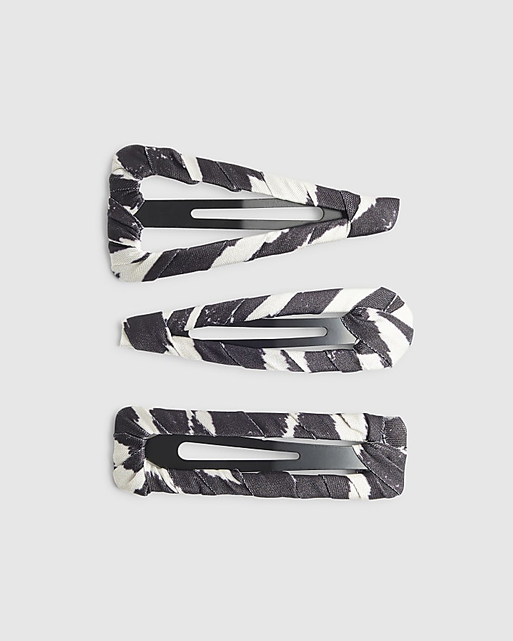 Brown Zebra Print Hair Clips