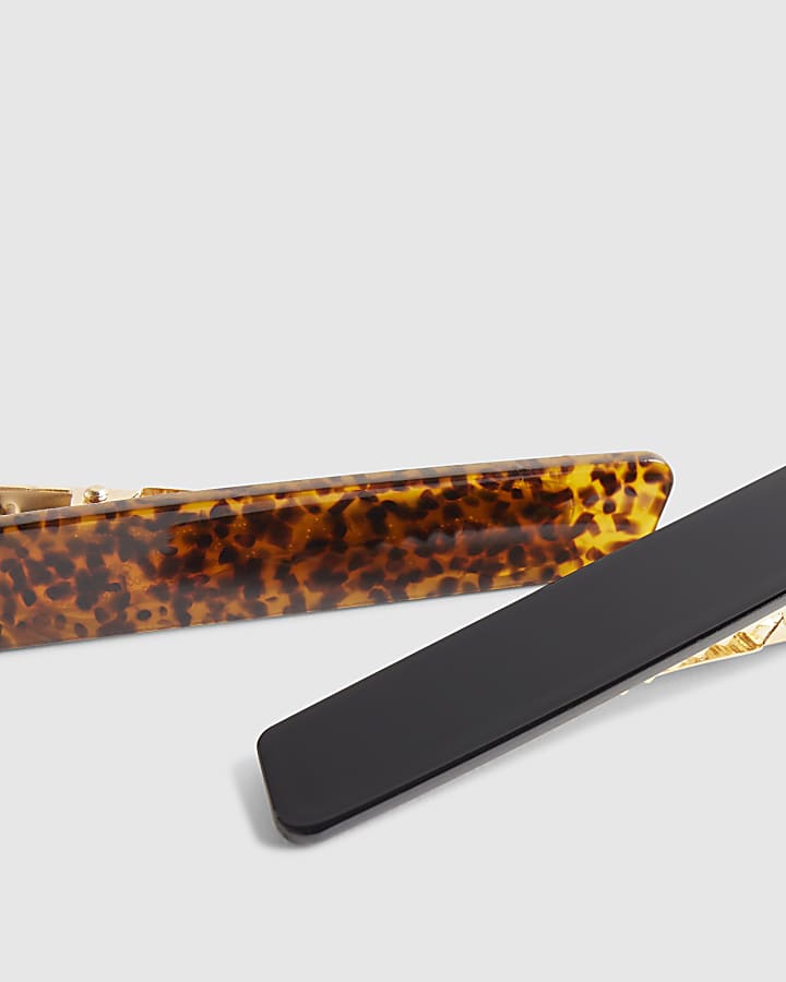 Brown 2 Pack Barrette Hair Clips