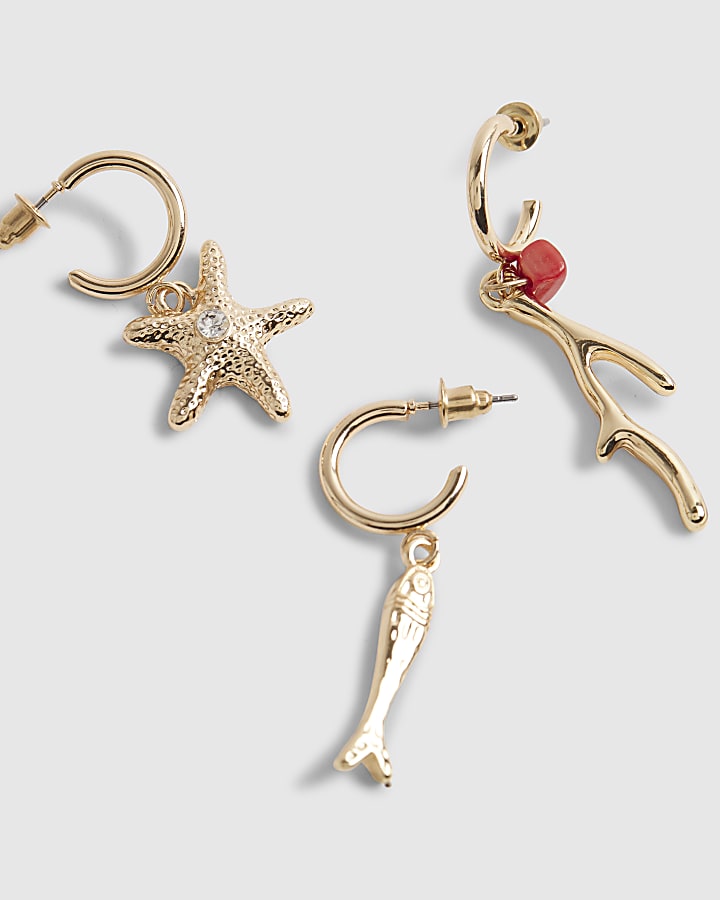 Gold Shoreline Multipack Earrings