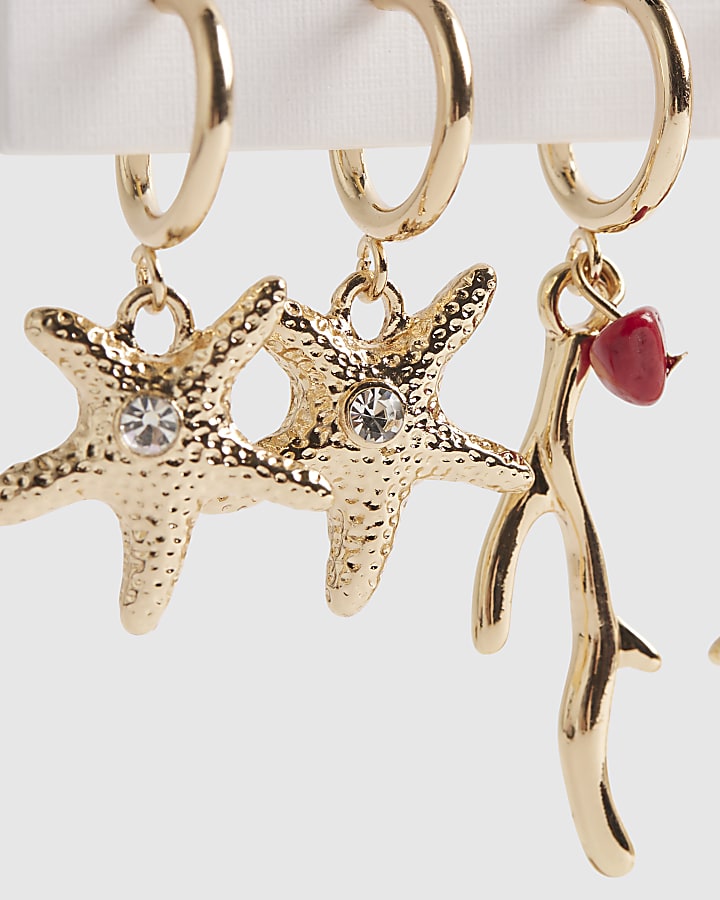 Gold Shoreline Multipack Earrings