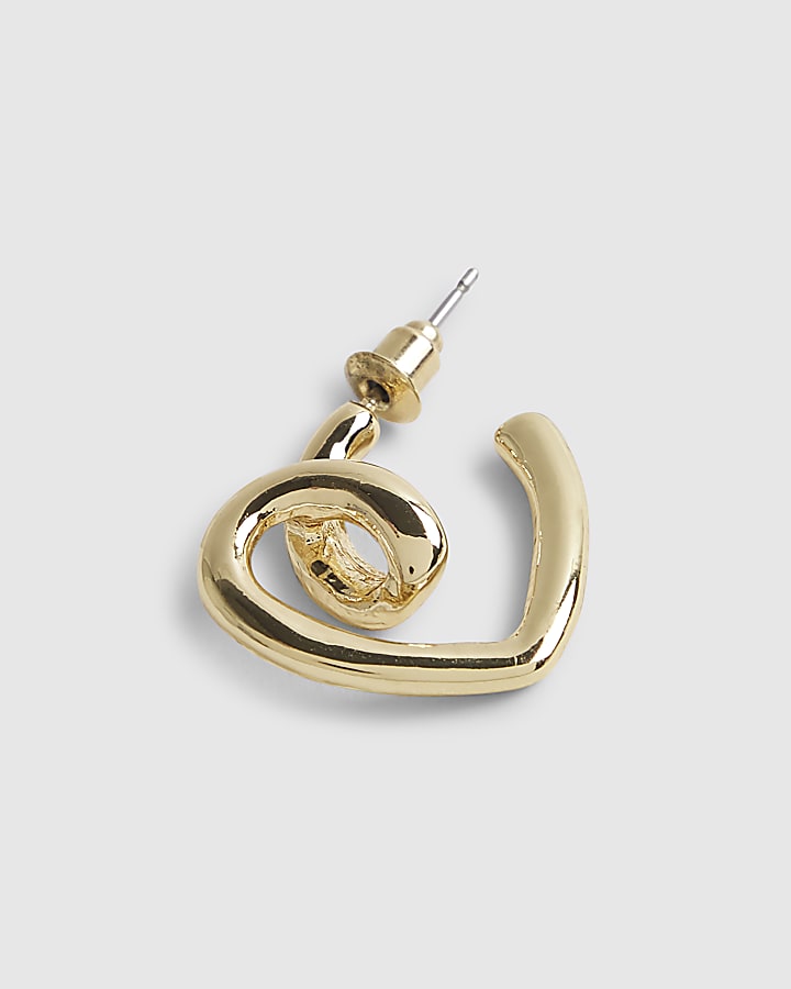 Gold Heart Hoop Earrings