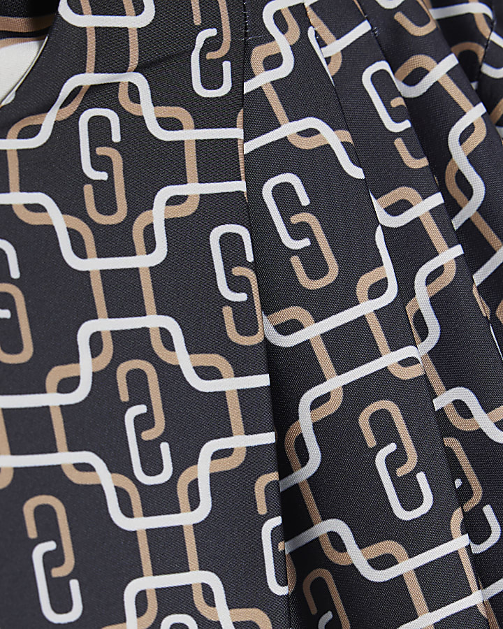 Petite Black Geometric Print Blouse