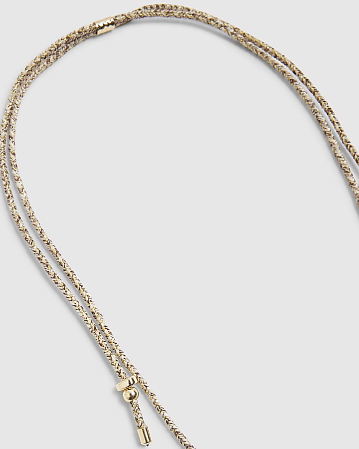 Gold Sardine Corded Necklace