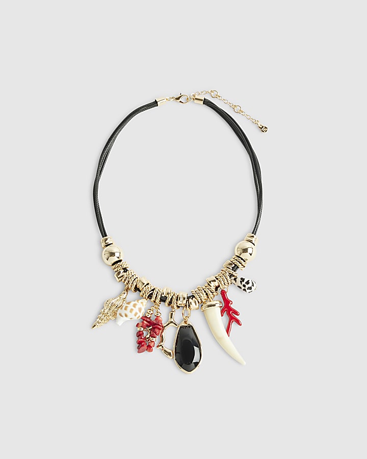 Red Shoreline Charm Necklace