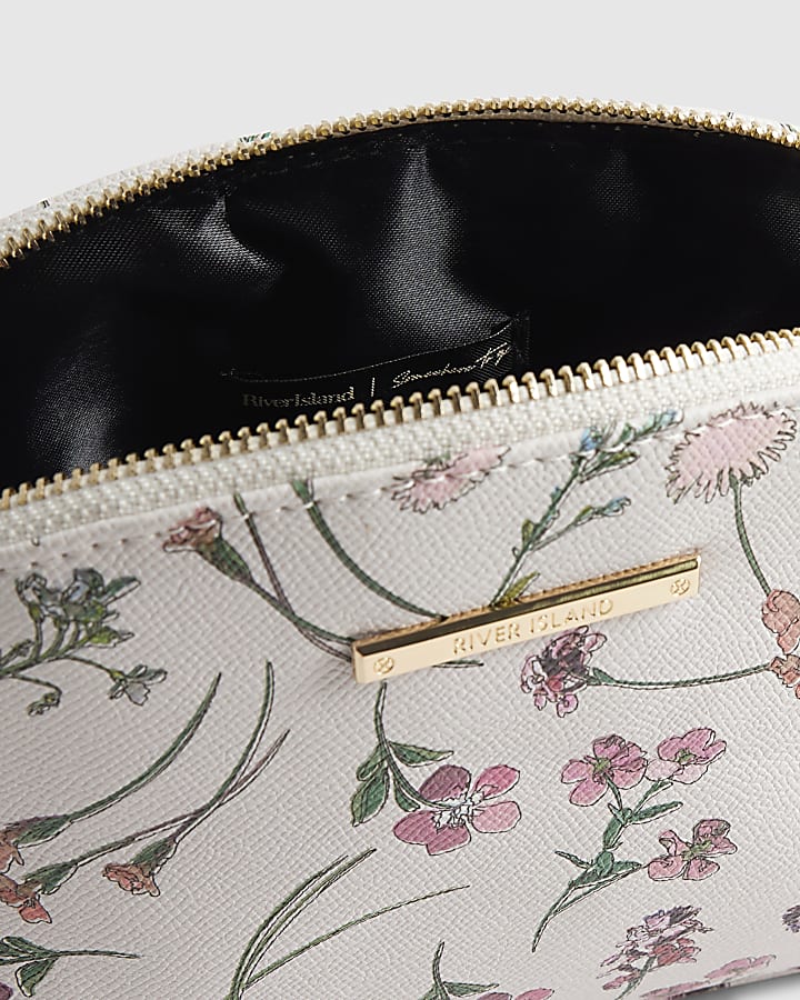 Pink Floral Make Up Bag