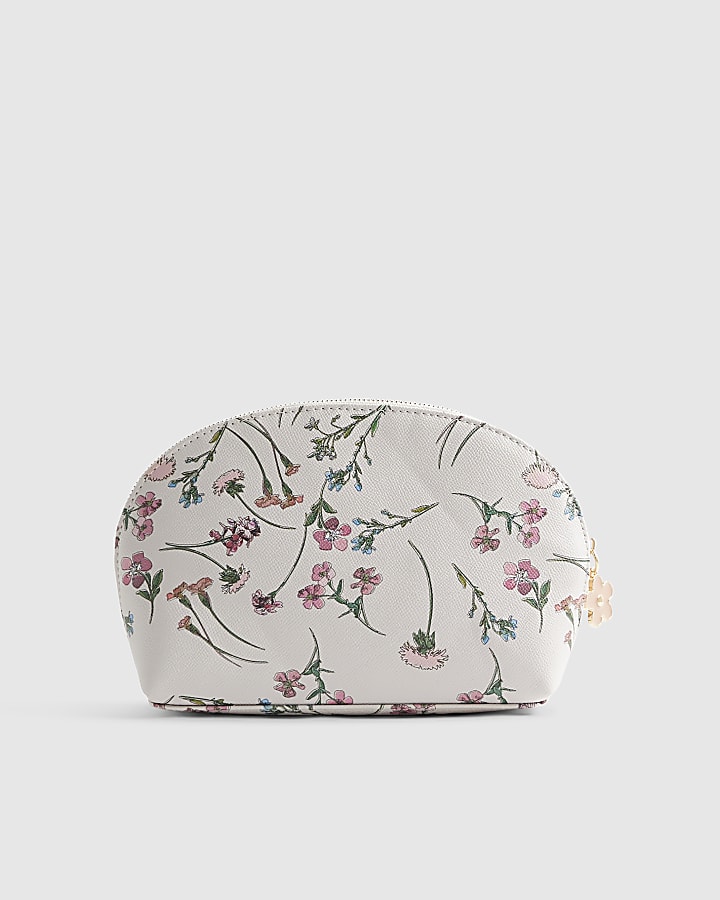 Pink Floral Make Up Bag