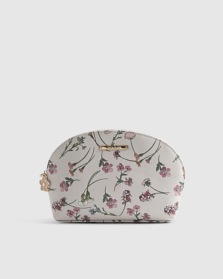 Pink Floral Make Up Bag