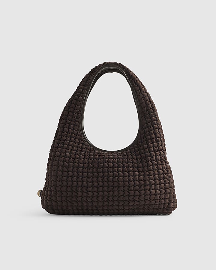 Brown Scrunch Slouch Shoulder Bag