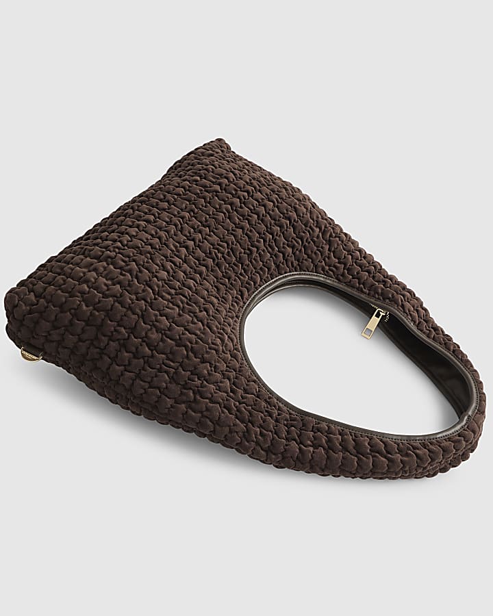 Brown Scrunch Slouch Shoulder Bag