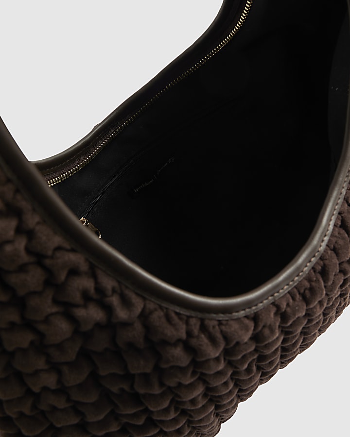 Brown Scrunch Slouch Shoulder Bag