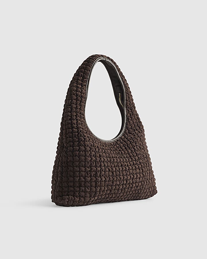 Brown Scrunch Slouch Shoulder Bag