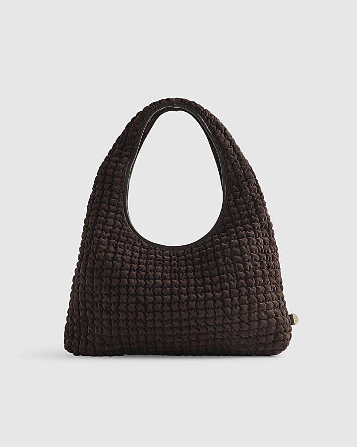 Brown Scrunch Slouch Shoulder Bag