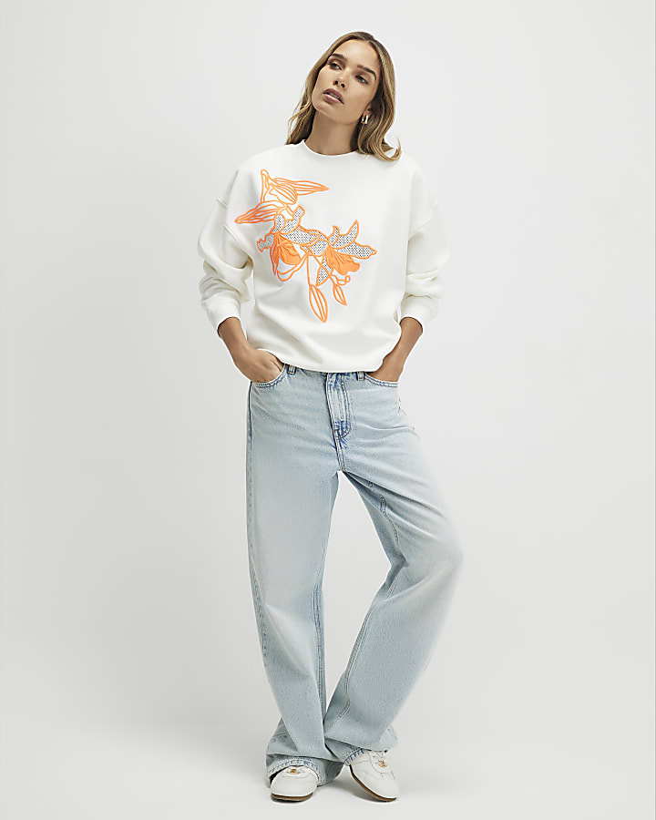 Cream Floral Sweatshirt