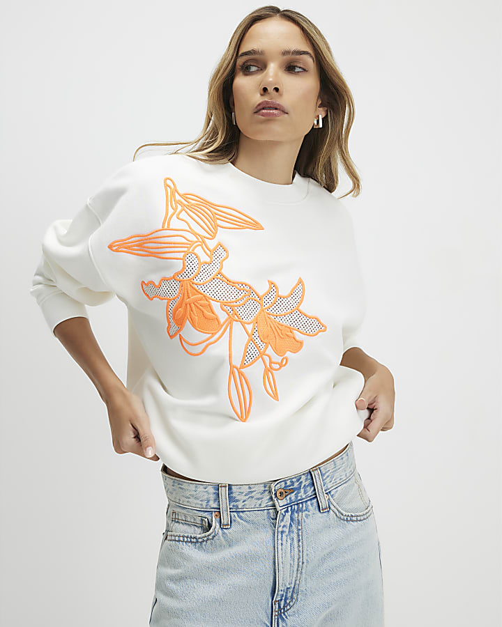 Cream Floral Sweatshirt