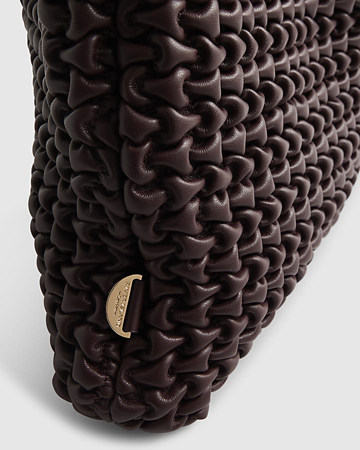 Red Textured Shoulder Bag