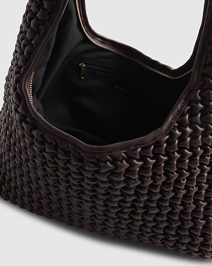 Red Textured Shoulder Bag