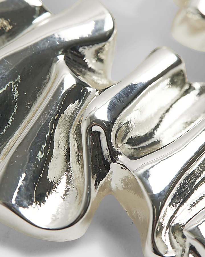 Silver Molten Stud Earrings